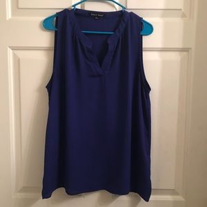 Bright blue chiffon tank